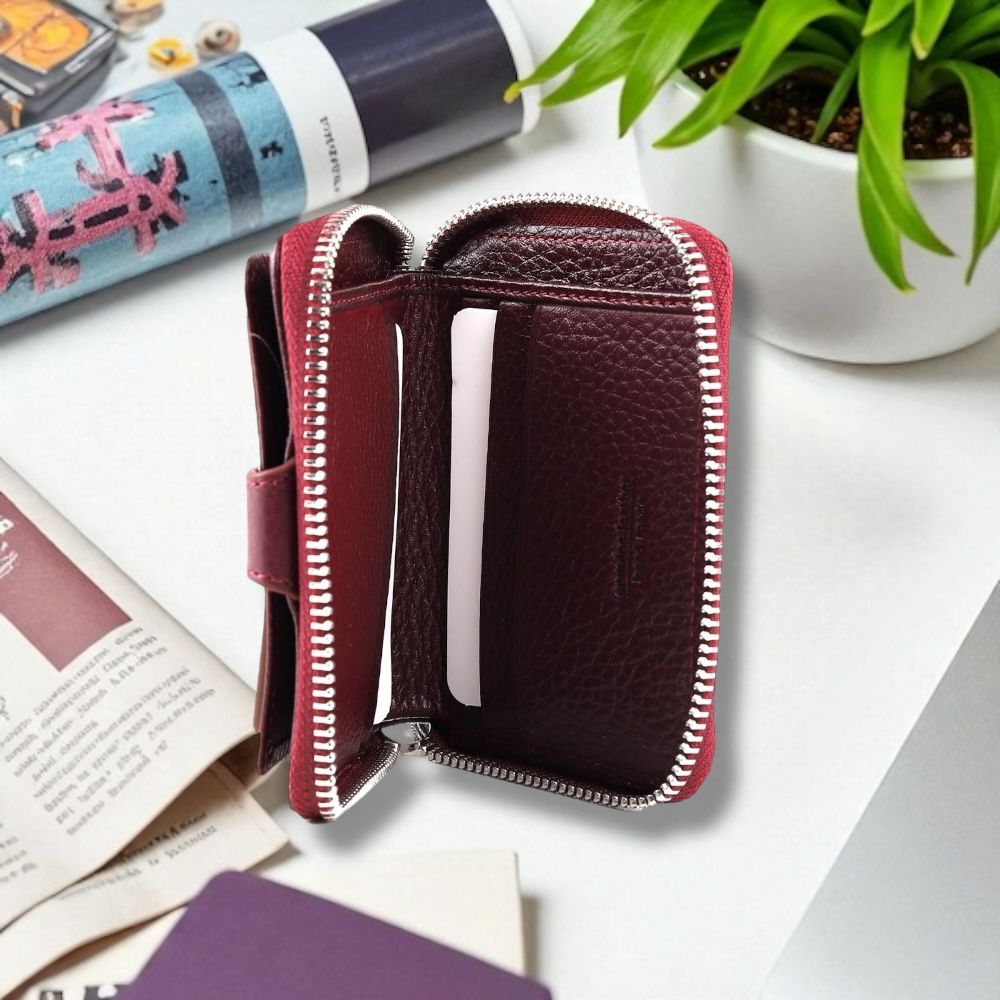 Majesty-North-747-Mini-Fermuarli-Deri-Unisex-Cuzdan-Bordo(3)