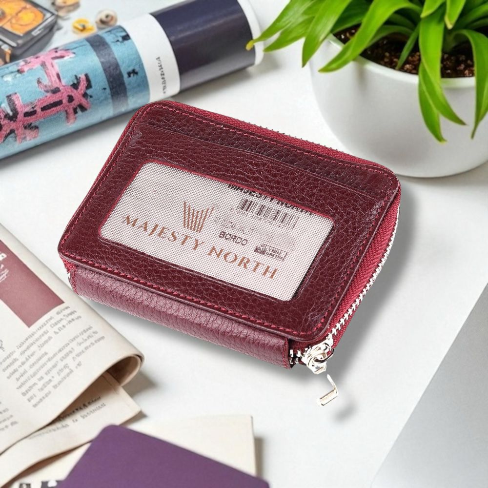 Majesty-North-747-Mini-Fermuarli-Deri-Unisex-Cuzdan-Bordo(4)